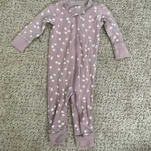 Quincy Mae Mauve Floral Kids Pajamas Footies